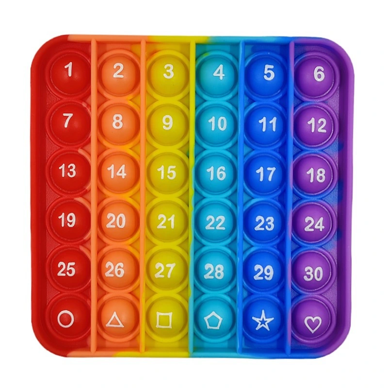 20cm Silicone Letter Number Rainbow Large Push Poping Bubble Fidget Sensory Toy Jumbo Big Table Game Board Light Stress Msxf Pop It Board Game