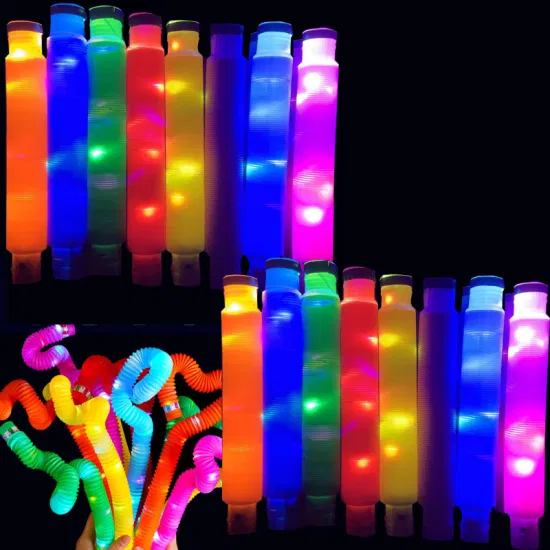 Neues Design, bunt, leuchtend, Regenbogen-Pop-Tube, sensorisch, für Stressabbau, Geburtstagstorte, Pop-Tubes, Fidget-Spielzeug